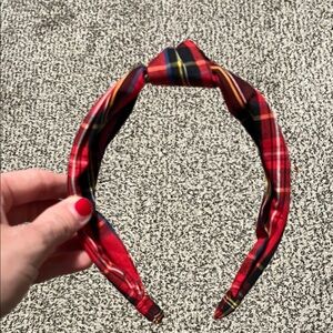 J.Crew Factory Plaid Red Headband